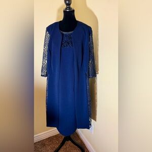 Chic Royal Blue Lace Long Sleeve Dress